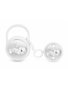 Set Infantil Portachupetes con Pinza Oso Blanco - Eventi EV3564/01B
