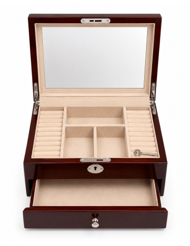 Joyero Alianzas y Flores para Boda con cajón con llave- Global Argenti GA2038A