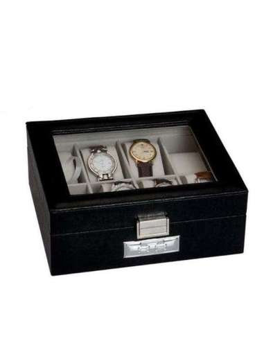 Joyero relojero 8 relojes tapa de cristal - Global Argenti LU 8196