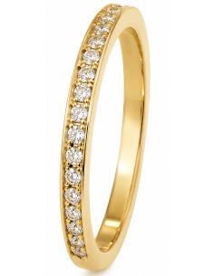 Anillo para Mujer Alianza con Circonitas - Oro Amarillo 18K