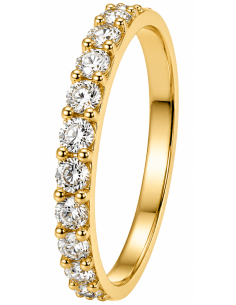Anillo para Mujer Alianza con Circonitas - Oro Amarillo 18K