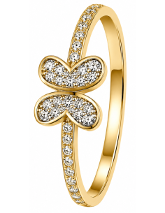 Anillo para Mujer en Forma de Mariposa con Circonitas - Oro Amarillo 18K