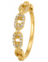 Anillo para Mujer Eslabones con Circonitas - Oro Amarillo 18K
