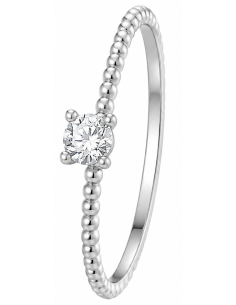 Anillo para Mujer Solitario con Circonita - Oro Blanco 18K
