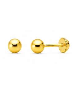 Pendientes para Niña Bola 5mm en Oro - Oro Amarillo 18K