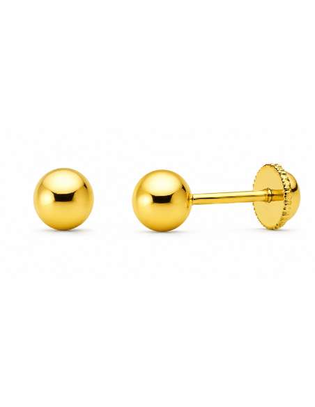 Pendientes para Niña Bola 5mm en Oro - Oro Amarillo 18K