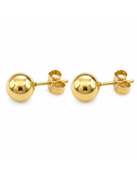 Pendientes para Niña Bola 6 mm  - Oro Amarillo 18K