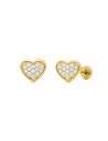 Pendientes para Niña Corazón con Circonitas - Oro Amarillo 18K