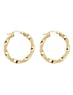Pendientes para Niña Aro Retorcidos - Oro Amarillo 18K