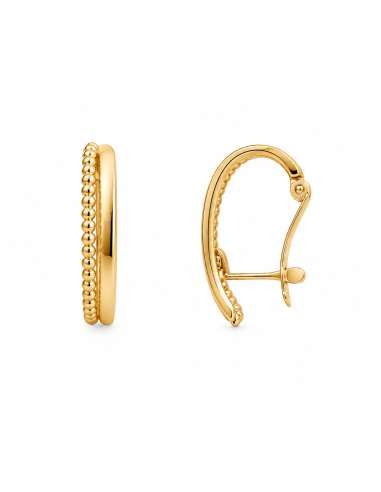 Pendientes para Mujer con Bolitas - Oro Amarillo y Blanco 18K