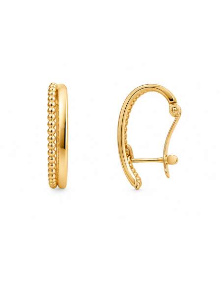 Pendientes para Mujer con Bolitas - Oro Amarillo y Blanco 18K