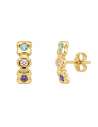Pendientes para Mujer con Circonitas Multicolor - Oro Amarillo18K