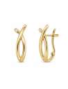 Pendientes para Mujer Pendientes de Aro Cruzado con Circonita - Oro Amarillo y Blanco 18K