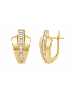 Pendientes para Mujer con Circonitas - Oro Amarillo 18K