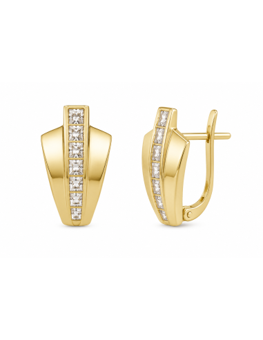 Pendientes para Mujer con Circonitas - Oro Amarillo 18K