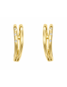 Pendientes para Mujer con Doble linea con Circonitas - Oro Amarillo 18K