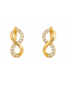 Pendientes para Mujer con Circonitas Símbolo Infinito - Oro Amarillo 18K