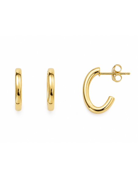 Pendientes para Mujer Aro con Presión  - Oro Amarillo 18K