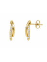 Pendientes para Mujer doble Hilera con circonitas  - Oro Amarillo 18K