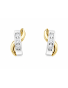 Pendientes para Mujer Bicolor con circonitas  - Oro Amarillo y Blanco 18K