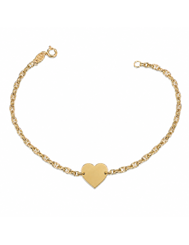 Pulsera para Mujer con Corazón Personalizable - Oro amarillo 18K