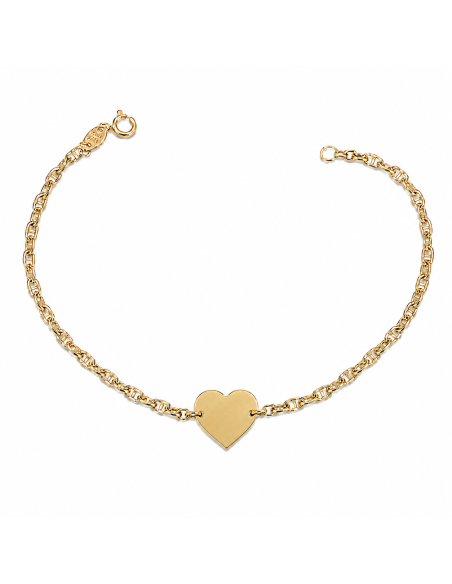 Pulsera para Mujer con Corazón Personalizable - Oro amarillo 18K