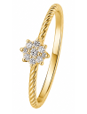 Anillo para Mujer Rosetón con Circonitas - Oro Amarillo 18K