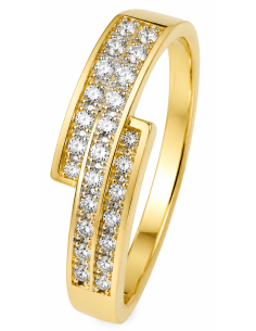 Anillo para Mujer con Cristales y Circonitas - Oro Amarillo 18K