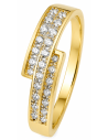 Anillo para Mujer con Cristales y Circonitas - Oro Amarillo 18K