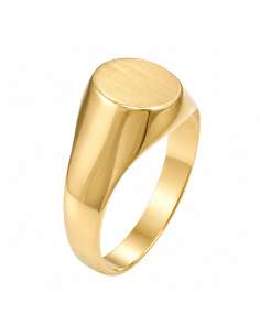 Sello de Oro para caballero Hueco con Cabeza Ovalada Satinada - Oro Amarillo 18k