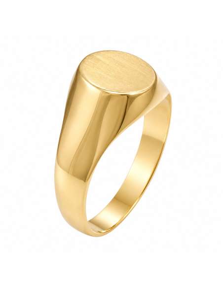 Sello de Oro para caballero Hueco con Cabeza Ovalada Satinada - Oro Amarillo 18k