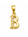 Colgante  Letra B con Circonitas - Oro Amarillo 18K