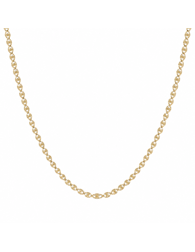 Cadena con Eslabones Ovalados Tallados 1.40 mm - Oro Amarillo 18k