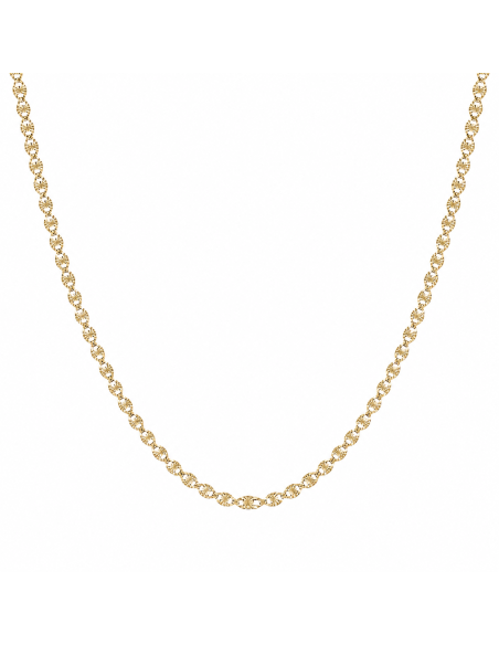 Cadena con Eslabones Ovalados Tallados 1.40 mm - Oro Amarillo 18k