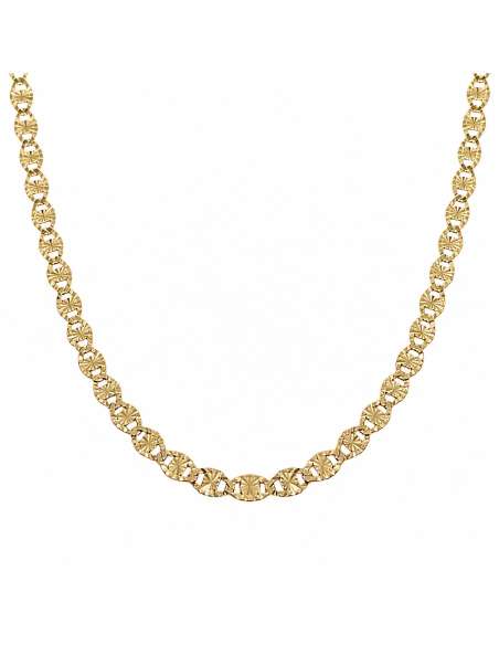 Cadena con Eslabones Ovalados Tallados 1.40 mm - Oro Amarillo 18k