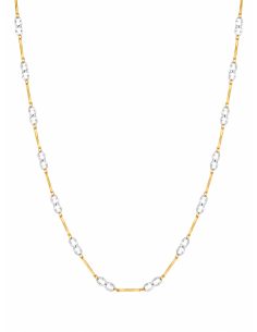 Collar para Mujer con Eslabones Ovalados - Oro amarillo y Blanco 18K