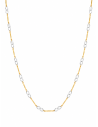 Collar para Mujer con Eslabones Ovalados - Oro amarillo y Blanco 18K