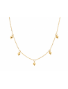 Collar para Mujer con Cinco Bolitas Colgantes - Oro Amarillo 18K