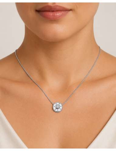 Gargantilla Oro Blanco 18K con Diamantes