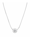 Collar para Mujer con Colgante Circular y Diamantes - Oro Blanco 18K