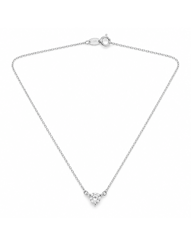 Gargantilla Oro Blanco 18K Diamante 0,20 ct