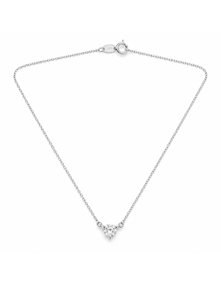 Gargantilla Oro Blanco 18K Diamante 0,20 ct