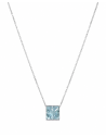 Collar para Mujer con Topacio Azul Cuadrado - Oro Blanco 18K