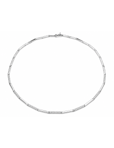 Collar para Mujer Articulada con Circonitas - Oro Blanco 18K