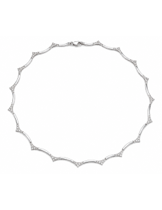 Collar para Mujer Articulada con Circonitas - Oro Blanco 18K
