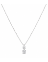 Collar para Mujer con Dos Circonitas - Oro Blanco 18K