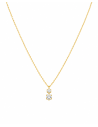 Collar para Mujer con Dos Circonitas - Oro Amarillo 18K