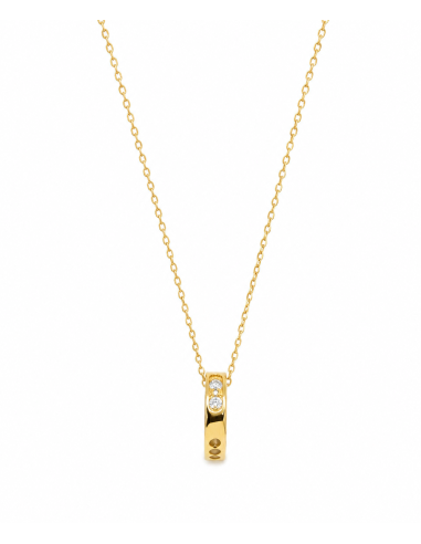 Collar para Mujer con colgante de 12 Circonitas- Oro Amarillo 18K