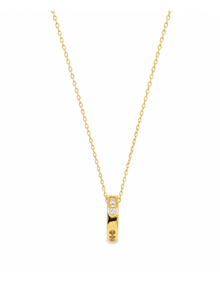 Collar para Mujer con colgante de 12 Circonitas- Oro Amarillo 18K