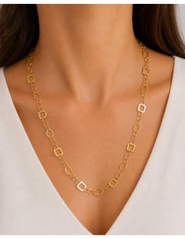 Collar para Mujer con Eslabones Geométricos - Oro Amarillo 18K